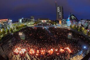 Lichtfest Leipzig 2019, Augustusplatz