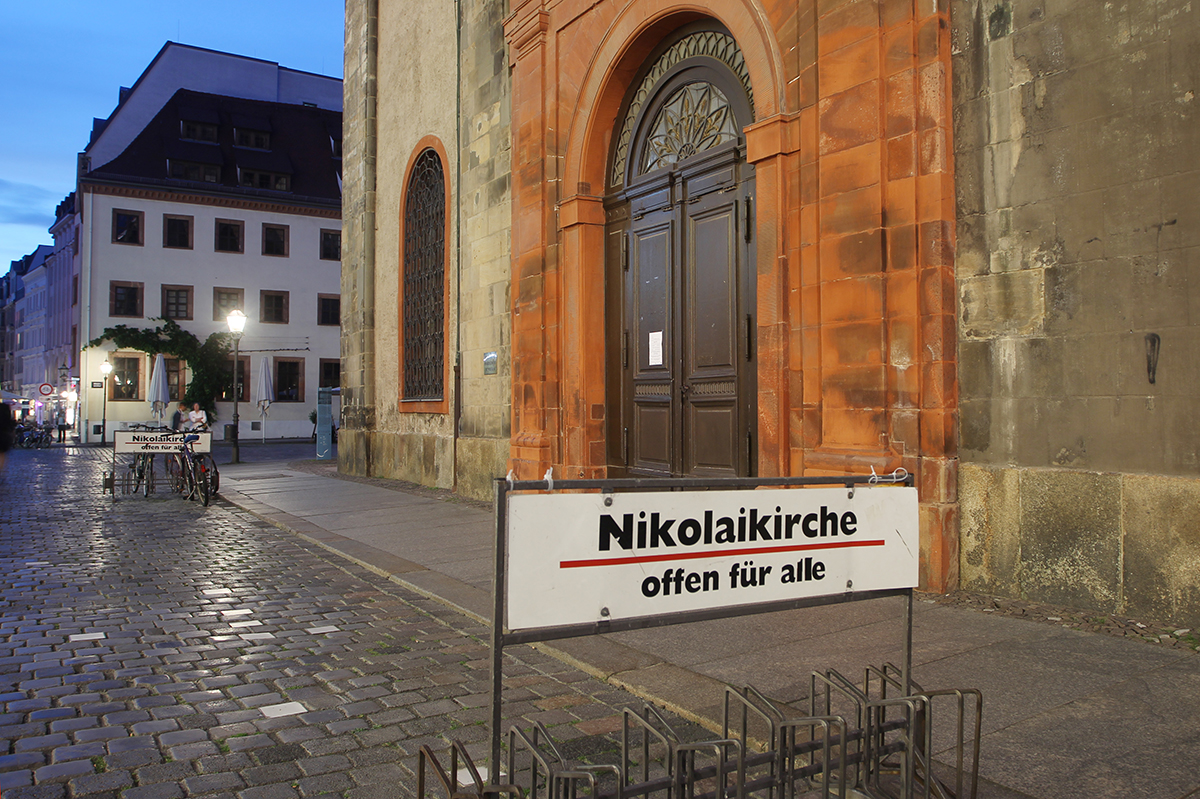Lädt am Mittwoch, 4. September, um 19 Uhr zur Eröffnung des ersten Lichtraums ein: Die Nikolaikirche Leipzig. LTM / Sebastian Willnow
