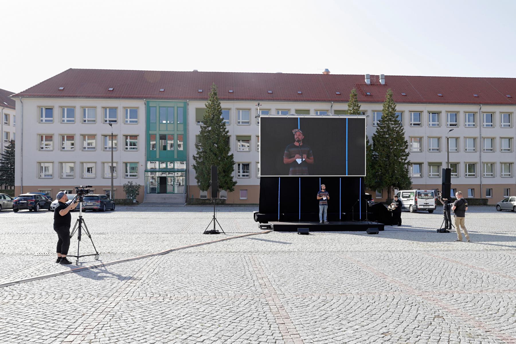 Impression von der Lichtfest-Vorveranstaltung auf dem Gelände der Bereitschaftspolizei